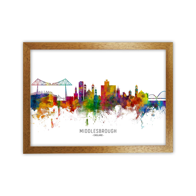 Middlesbrough England Skyline Art Print by Michael Tompsett Oak Grain