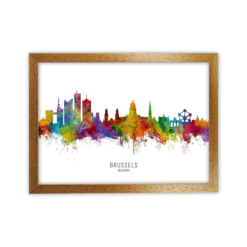 Brussels Belgium Skyline Art Print by Michael Tompsett Oak Grain