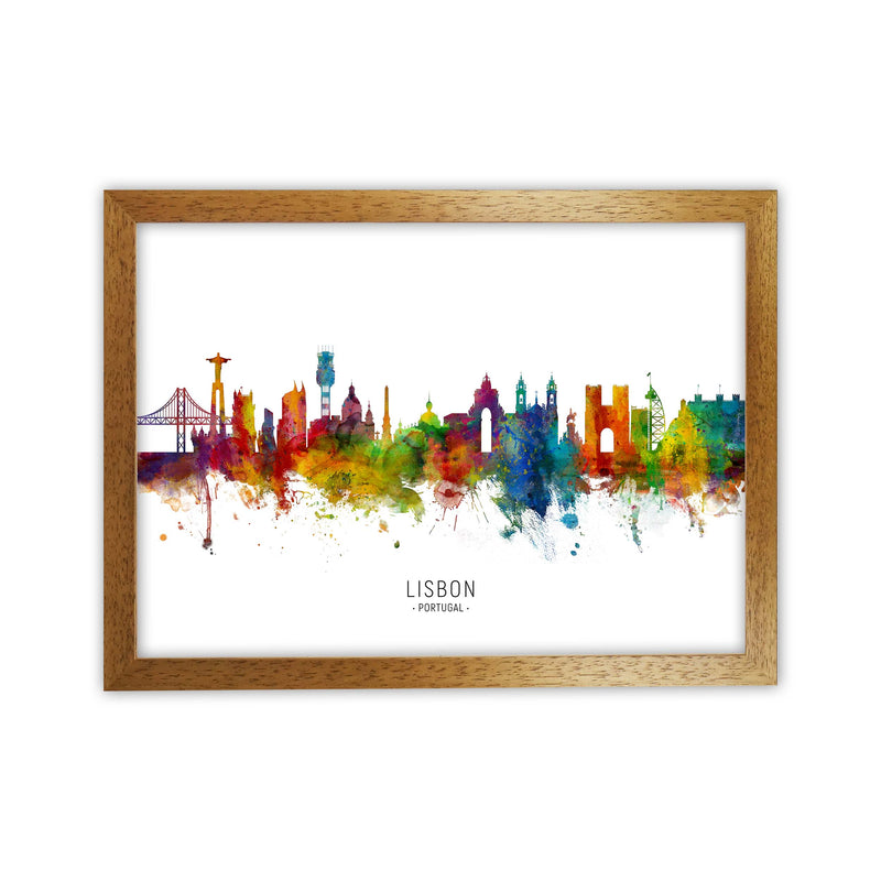 Lisbon Portugal Skyline Art Print by Michael Tompsett Oak Grain