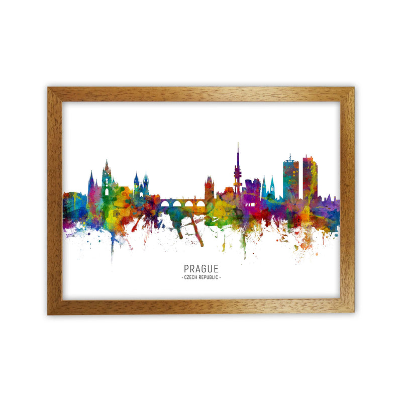 Prague Czech Republic Skyline Art Print by Michael Tompsett Oak Grain