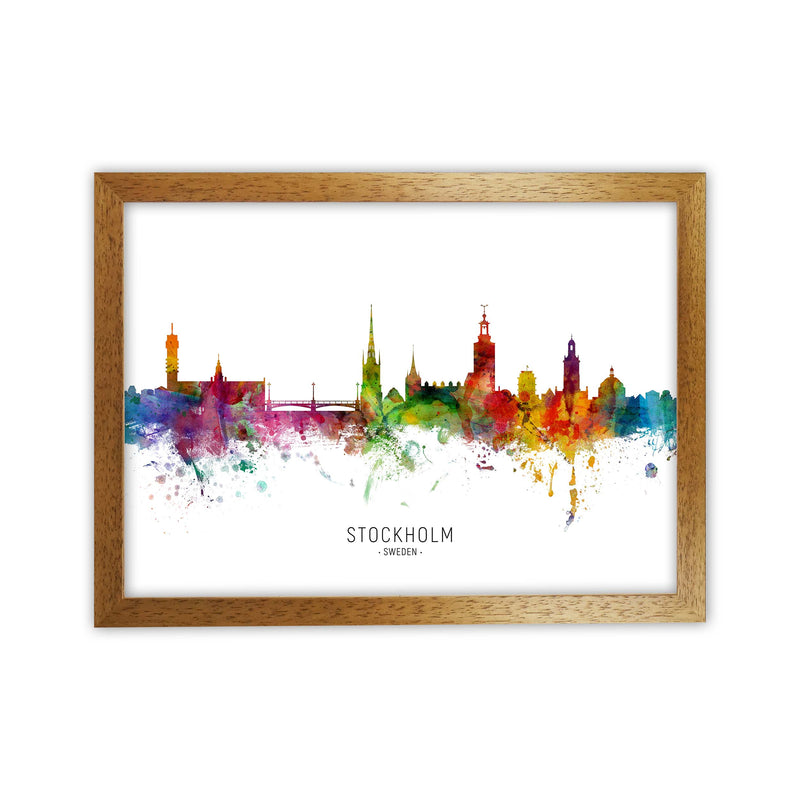 Stockholm Sweden Skyline Art Print by Michael Tompsett Oak Grain