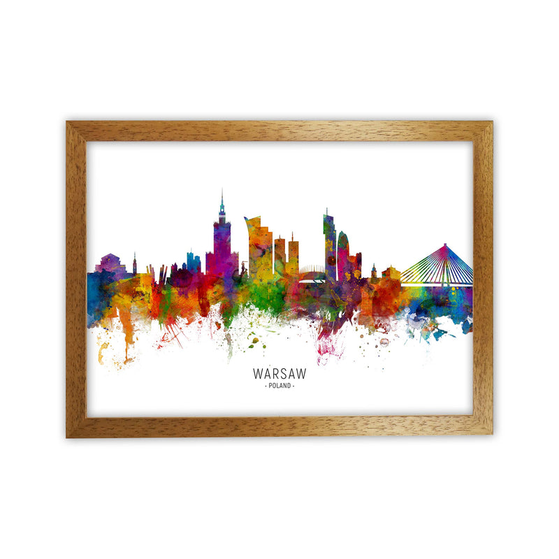 Warsaw Poland Skyline Art Print by Michael Tompsett Oak Grain