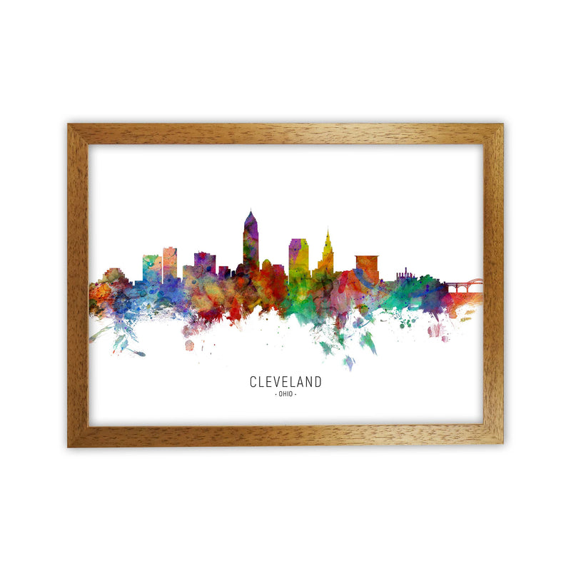 Cleveland Ohio Skyline Art Print by Michael Tompsett Oak Grain