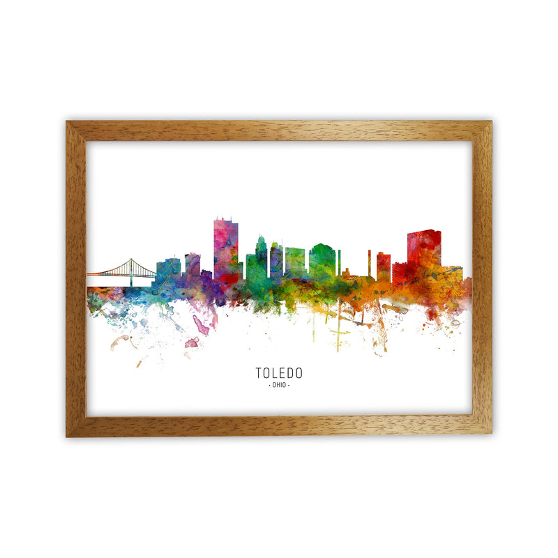 Toledo Ohio Skyline Art Print by Michael Tompsett Oak Grain