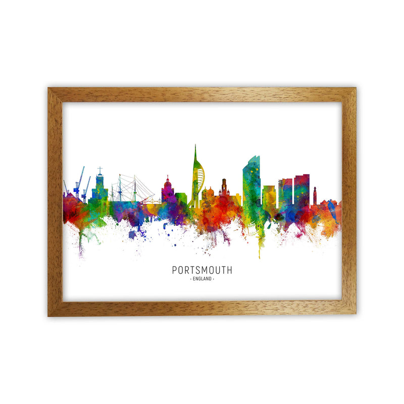 Portsmouth England Skyline Art Print by Michael Tompsett Oak Grain