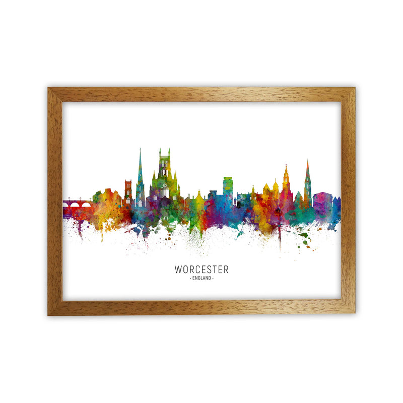 Worcester England Skyline Art Print by Michael Tompsett Oak Grain