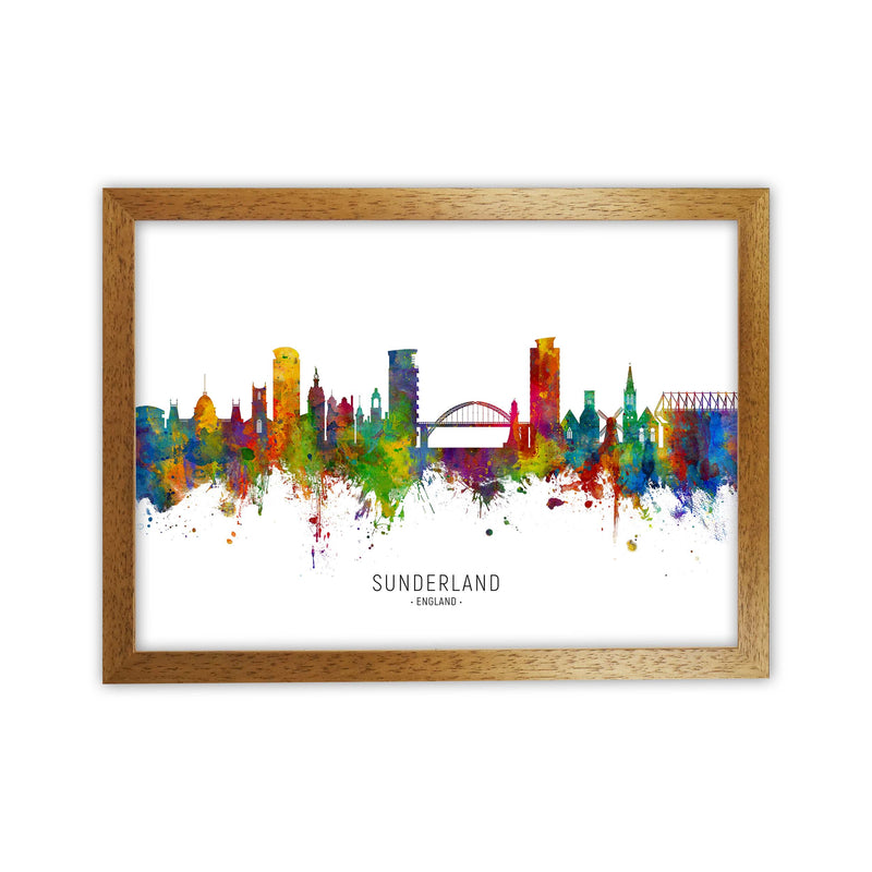 Sunderland England Skyline Art Print by Michael Tompsett Oak Grain