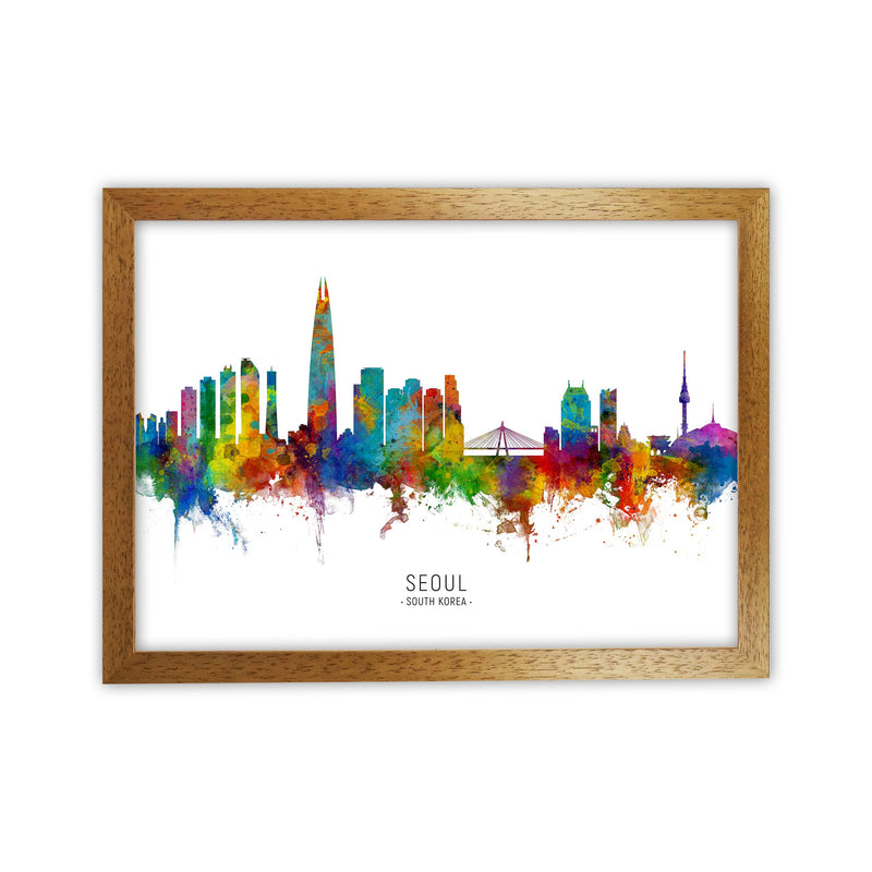 Seoul South Korea Skyline Art Print by Michael Tompsett Oak Grain