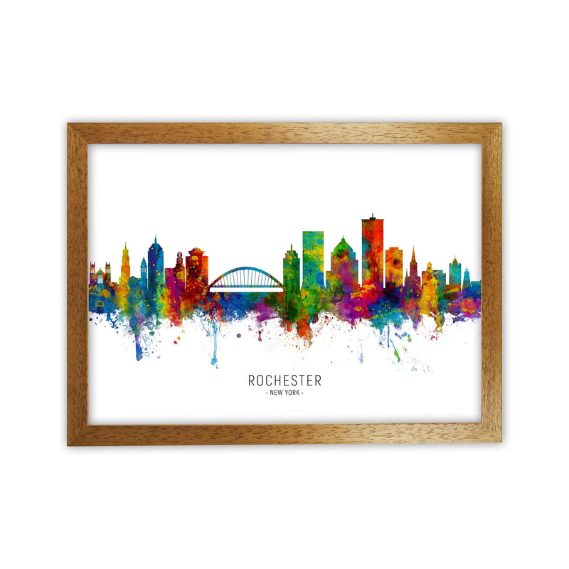 Rochester New York Skyline Art Print by Michael Tompsett Oak Grain