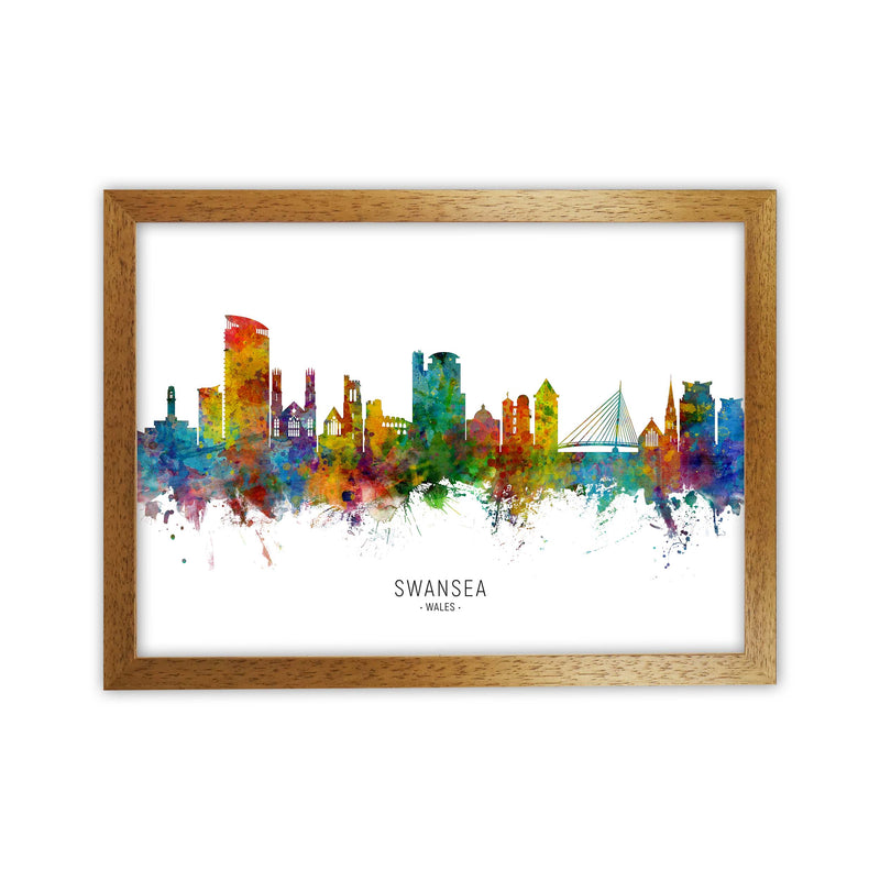 Swansea Wales Skyline Art Print by Michael Tompsett Oak Grain