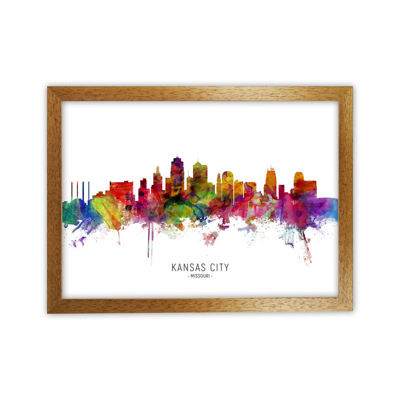 Kansas City Missouri Skyline Art Print by Michael Tompsett Oak Grain