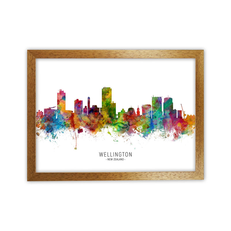 Wellington New Zealand Skyline Art Print by Michael Tompsett Oak Grain