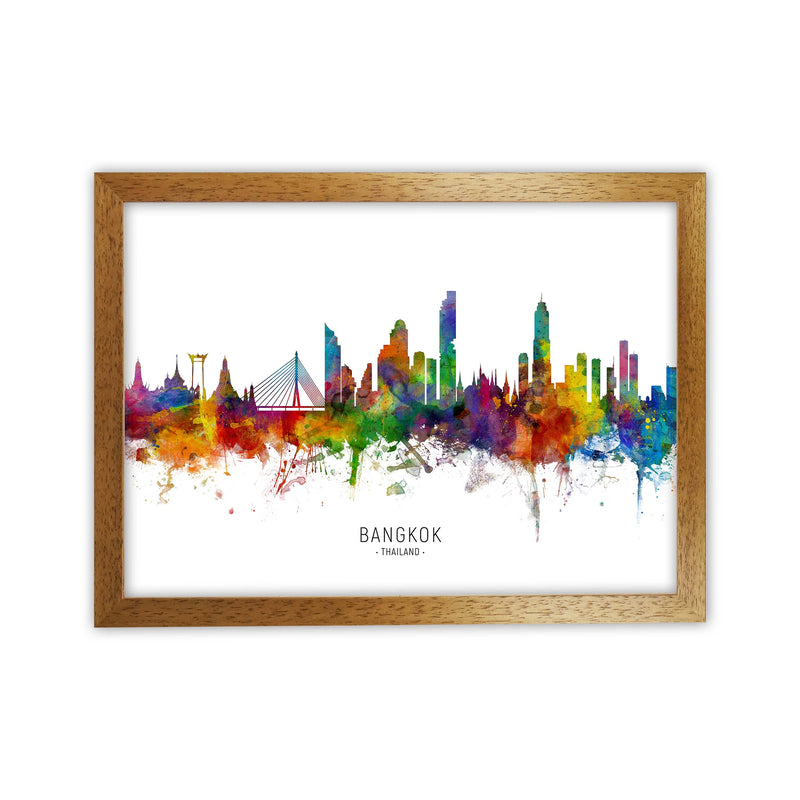 Bangkok Thailand Skyline Art Print by Michael Tompsett Oak Grain