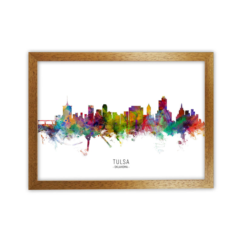 Tulsa Oklahoma Skyline Art Print by Michael Tompsett Oak Grain