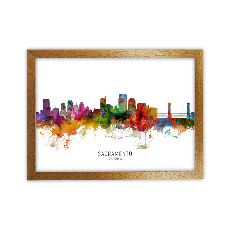 Sacramento California Skyline Art Print by Michael Tompsett Oak Grain