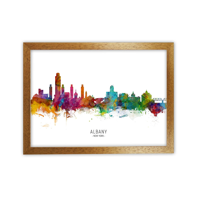 Albany New York Skyline Art Print by Michael Tompsett Oak Grain