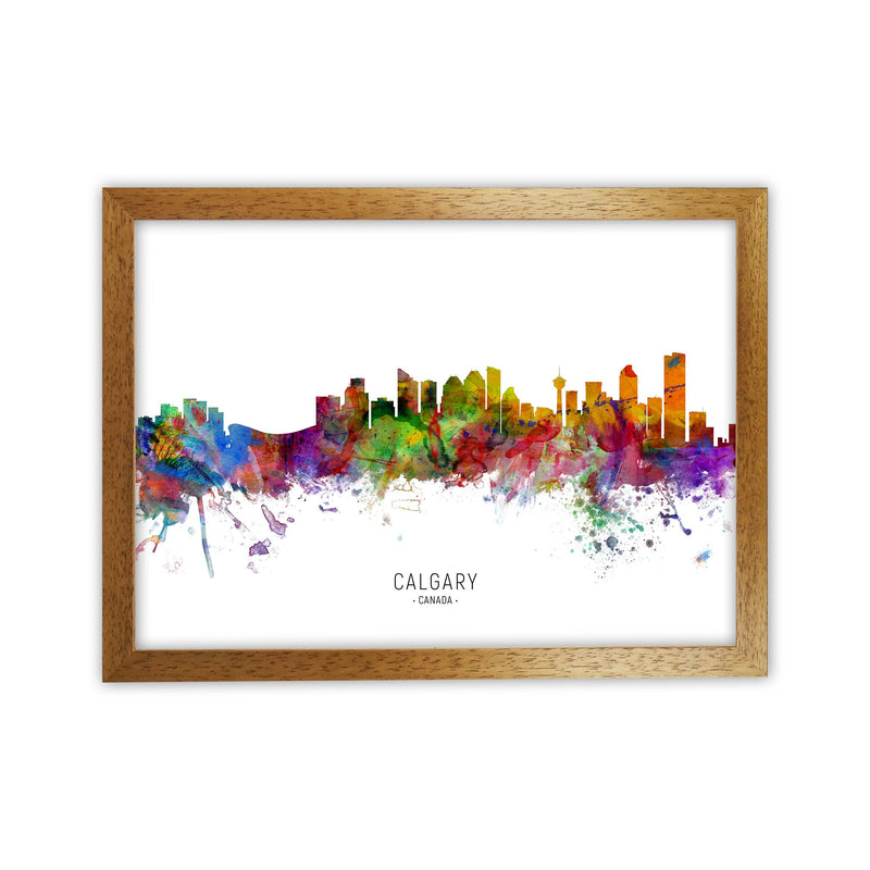 Calgary Canada Skyline Art Print by Michael Tompsett Oak Grain