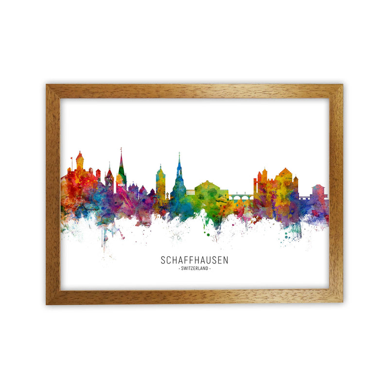 Schaffhausen Switzerland Skyline Print by Michael Tompsett Oak Grain