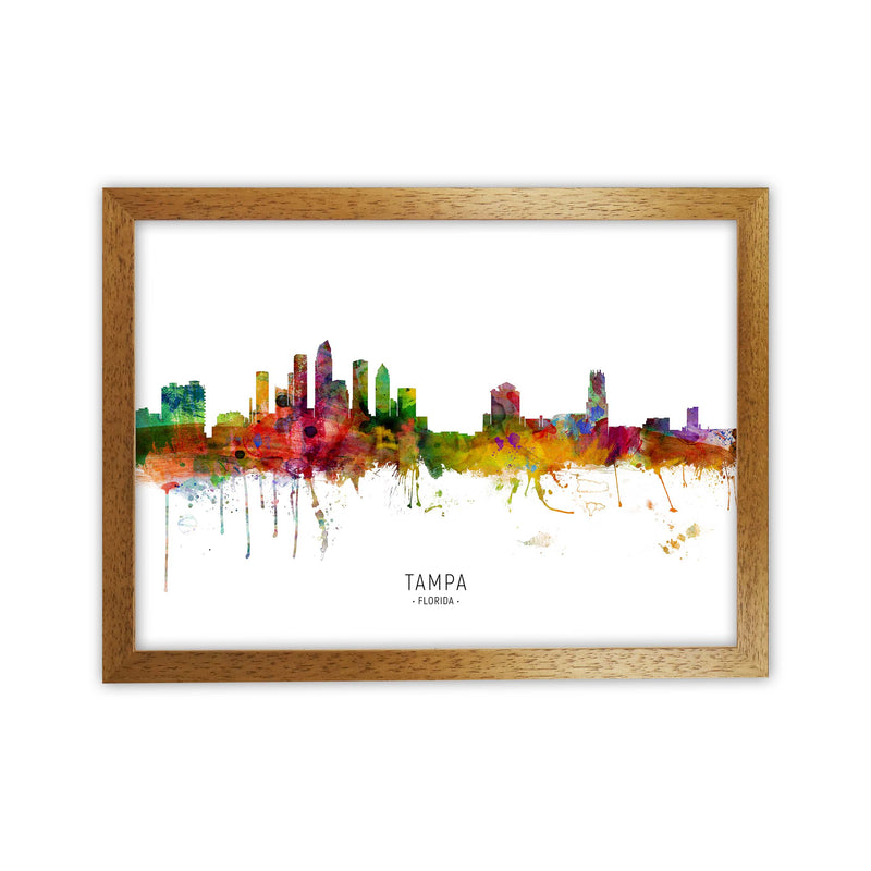 Tampa Florida Skyline Art Print by Michael Tompsett Oak Grain