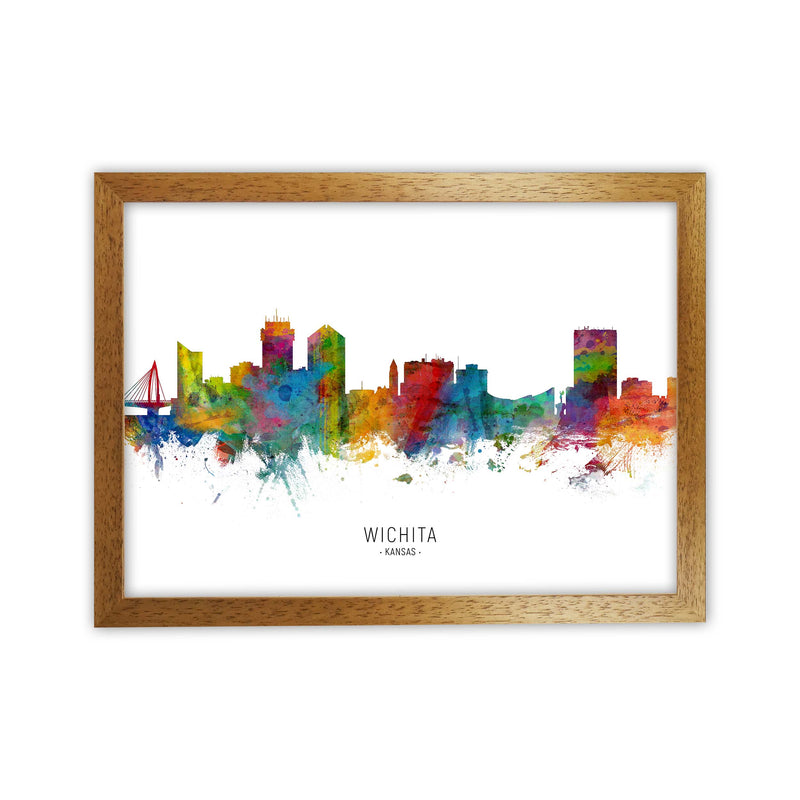 Wichita Kansas Skyline Art Print by Michael Tompsett Oak Grain