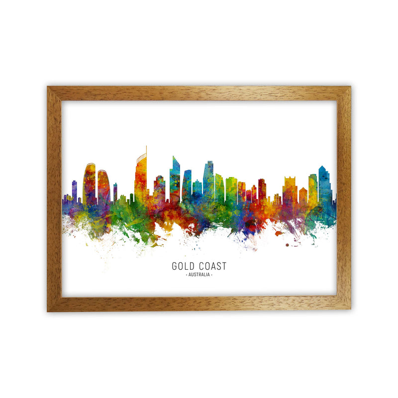 Gold Coast Australia Skyline Art Print by Michael Tompsett Oak Grain