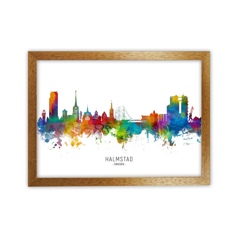 Halmstad Sweden Skyline Art Print by Michael Tompsett Oak Grain