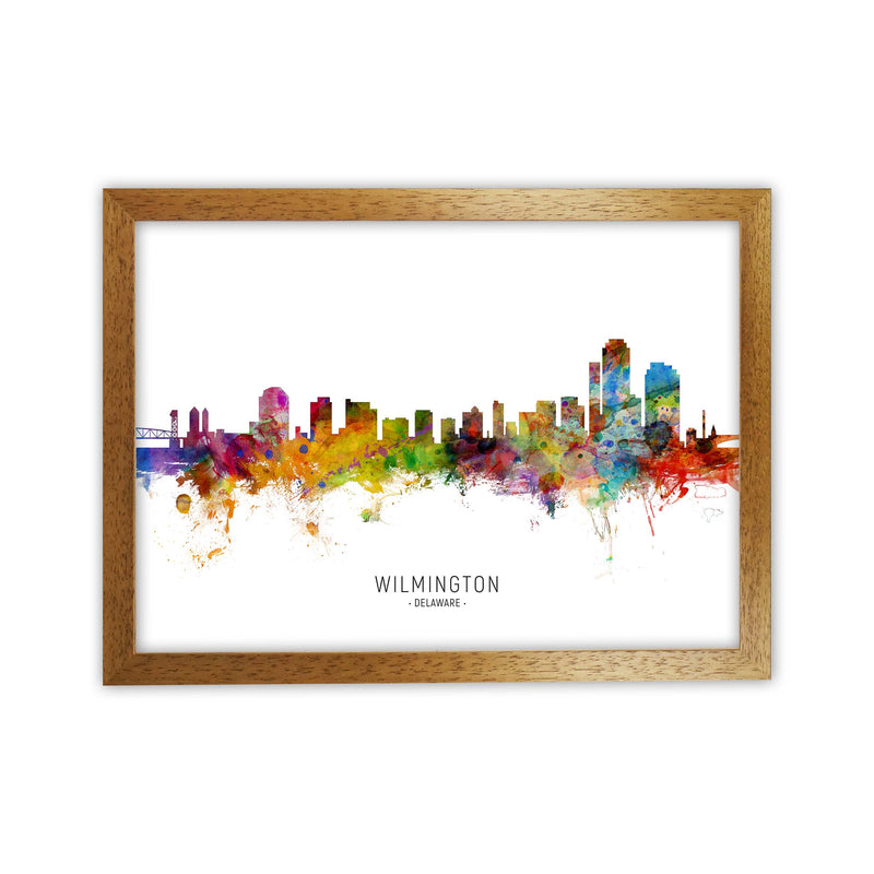 Wilmington Delaware Skyline Art Print by Michael Tompsett Oak Grain