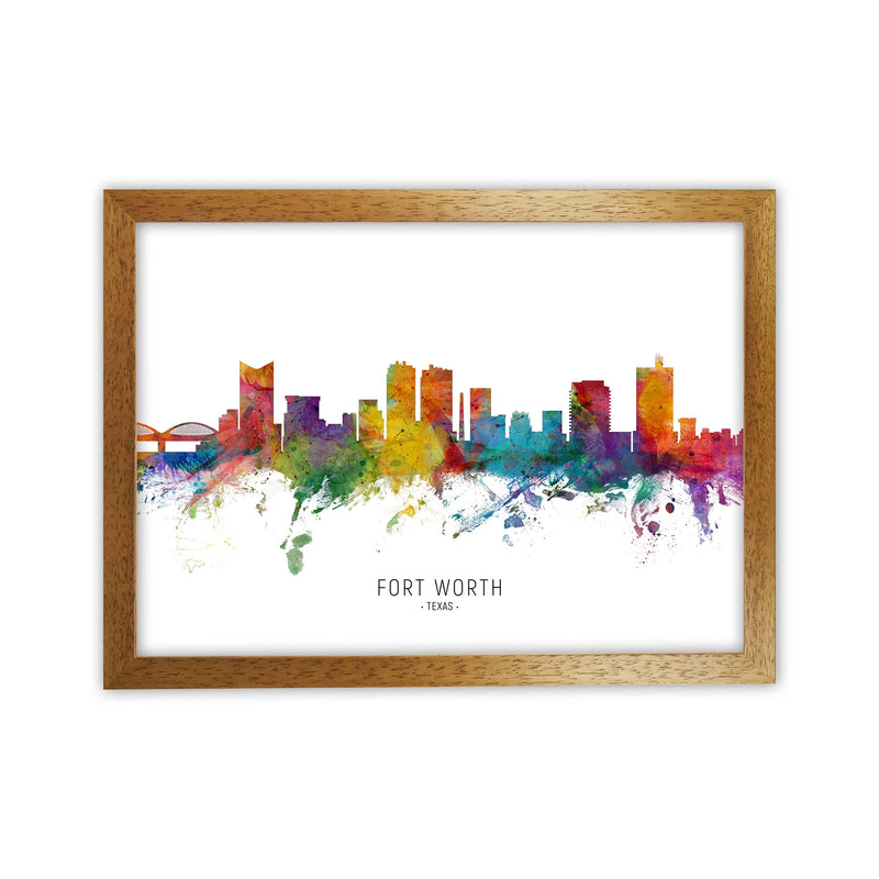 Fort Worth Texas Skyline Art Print by Michael Tompsett Oak Grain