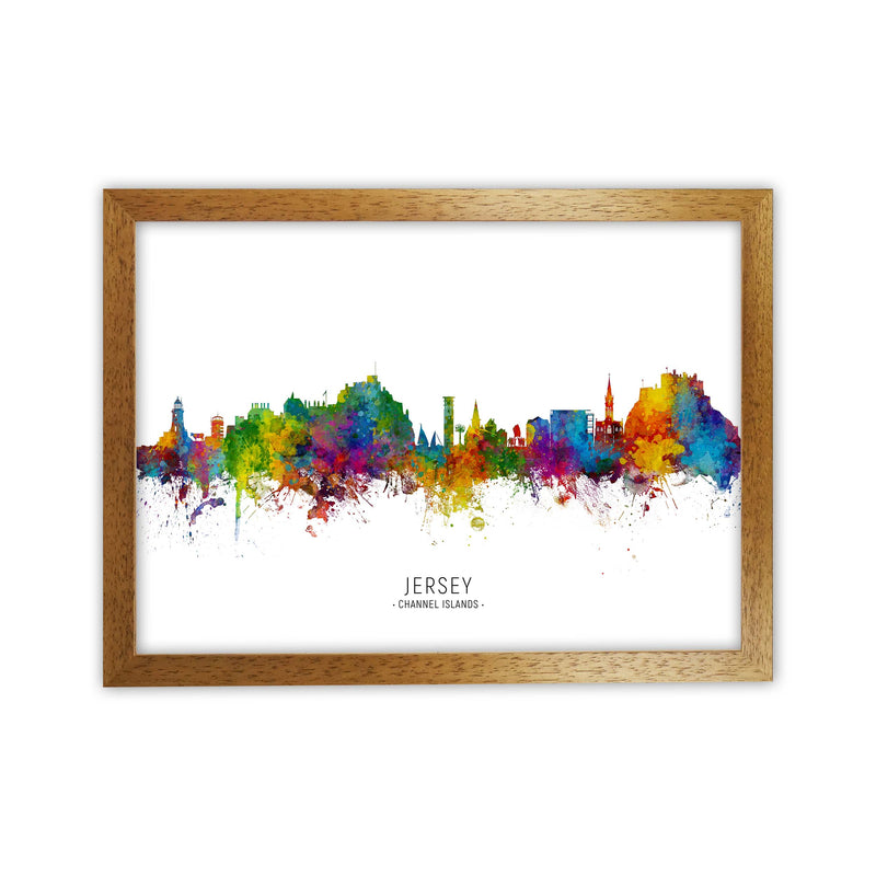 Jersey Channel Islands Skyline Art Print by Michael Tompsett Oak Grain