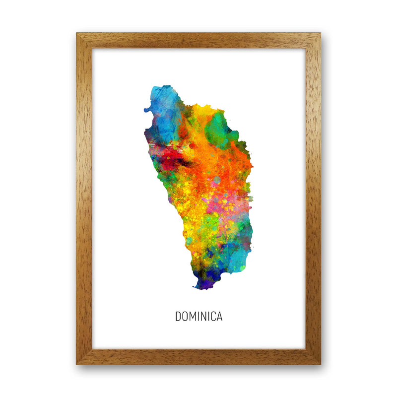 Dominica Watercolour Map Art Print by Michael Tompsett Oak Grain