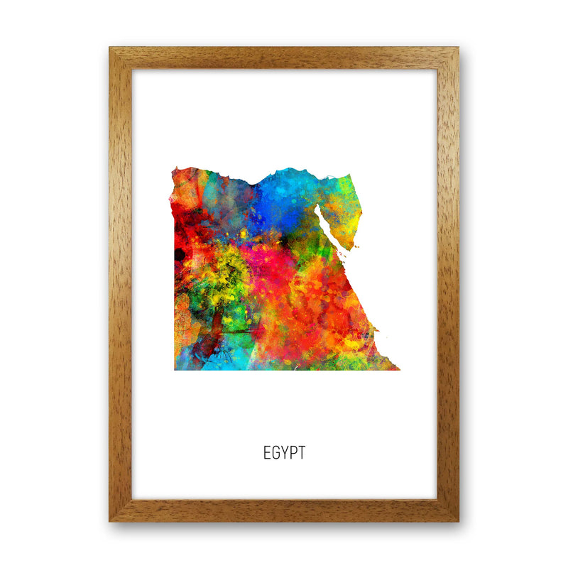 Egypt Watercolour Map Art Print by Michael Tompsett Oak Grain