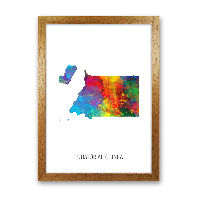 Equatorial Guinea Watercolour Map Print by Michael Tompsett Oak Grain