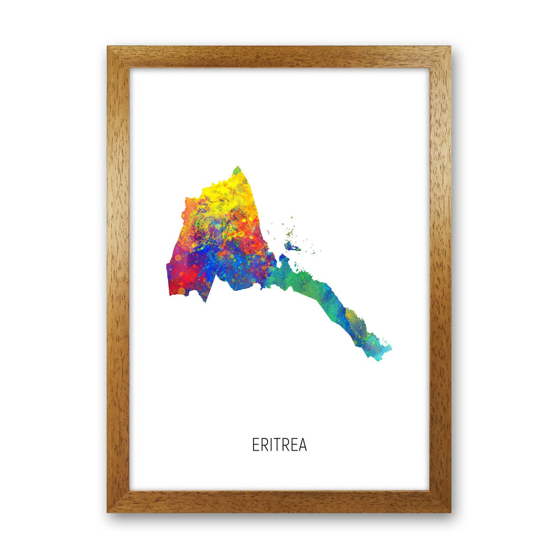 Eritrea Watercolour Map Art Print by Michael Tompsett Oak Grain