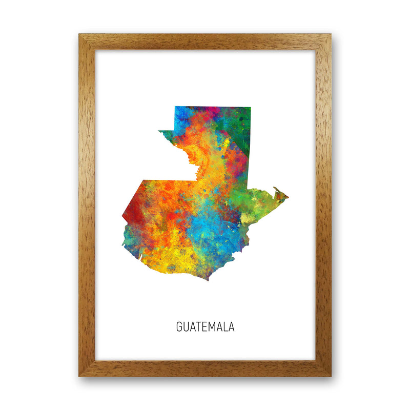 Guatemala Watercolour Map Art Print by Michael Tompsett Oak Grain