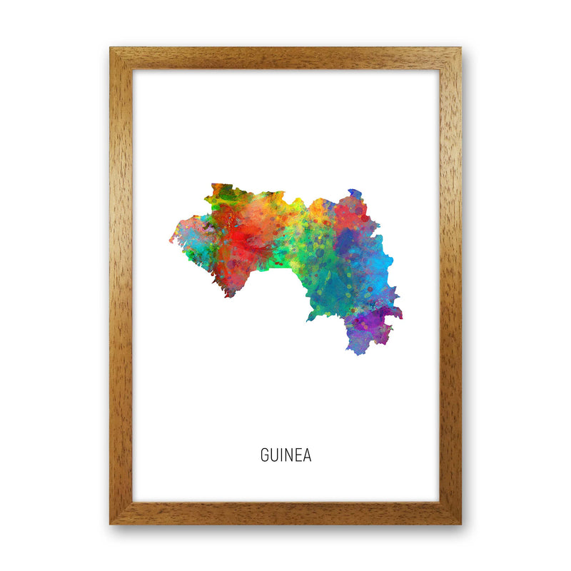 Guinea Watercolour Map Art Print by Michael Tompsett Oak Grain