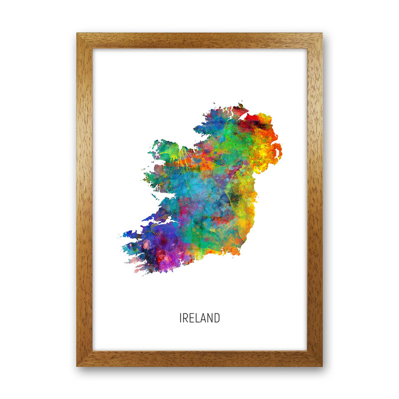 Ireland Watercolour Map Art Print by Michael Tompsett Oak Grain