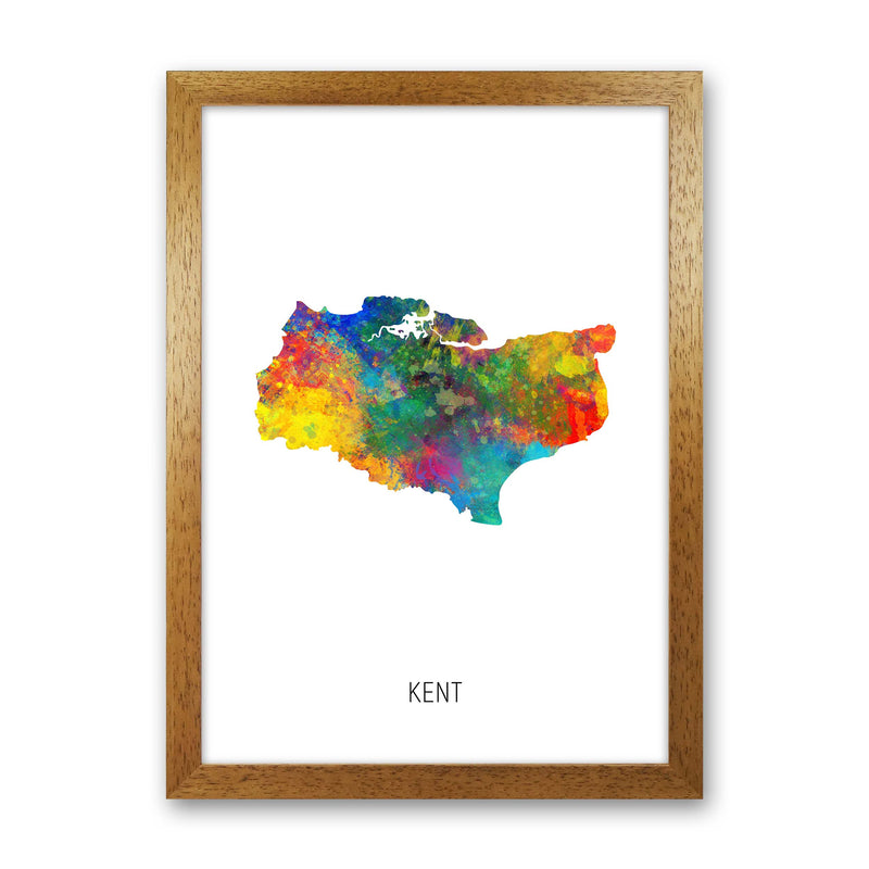 Kent Watercolour Map Art Print by Michael Tompsett Oak Grain