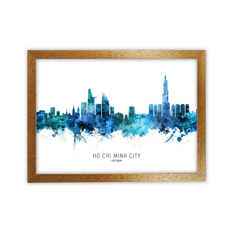 Ho Chi Minh City Vietnam Skyline Blue City Name  by Michael Tompsett Oak Grain