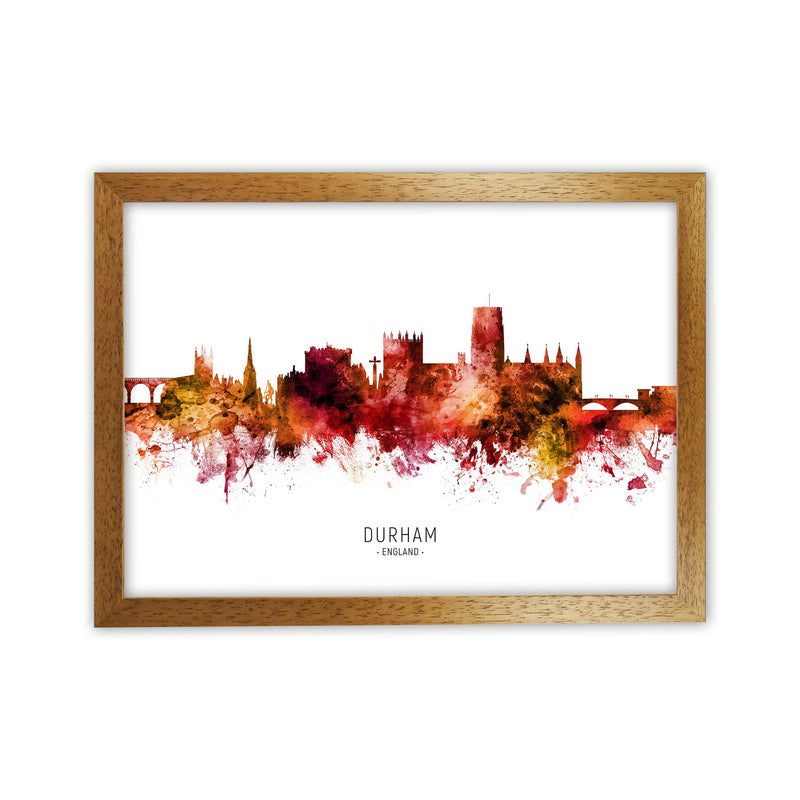 Durham England Skyline Red City Name  by Michael Tompsett Oak Grain