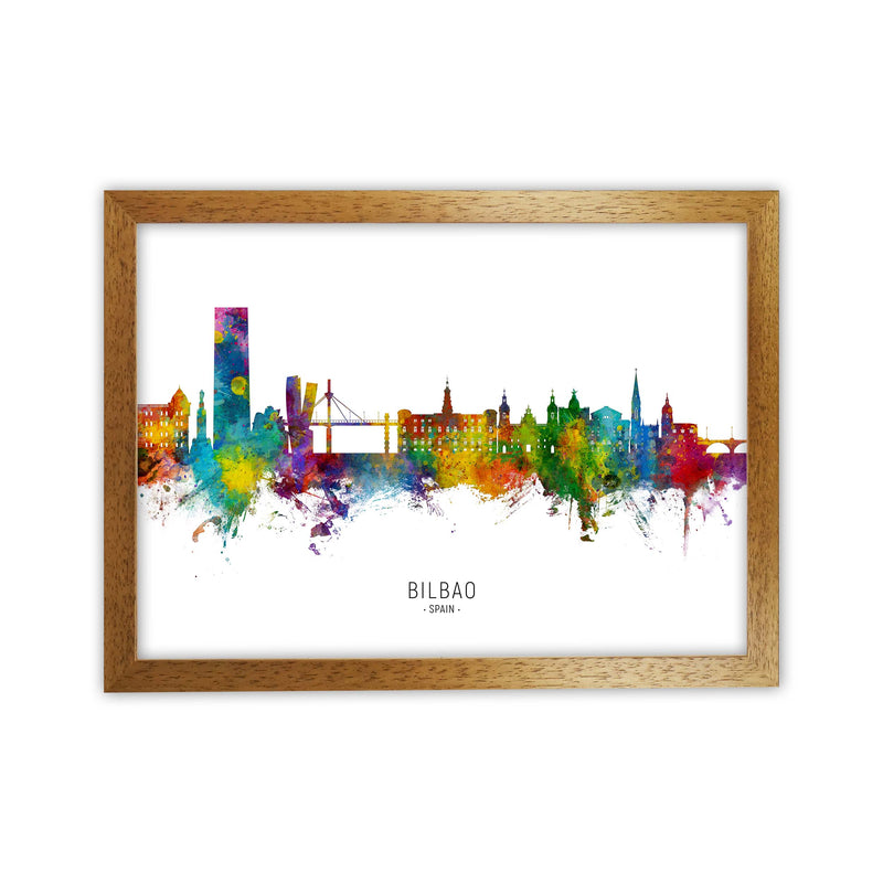 Bilbao Spain Skyline Art Print by Michael Tompsett Oak Grain