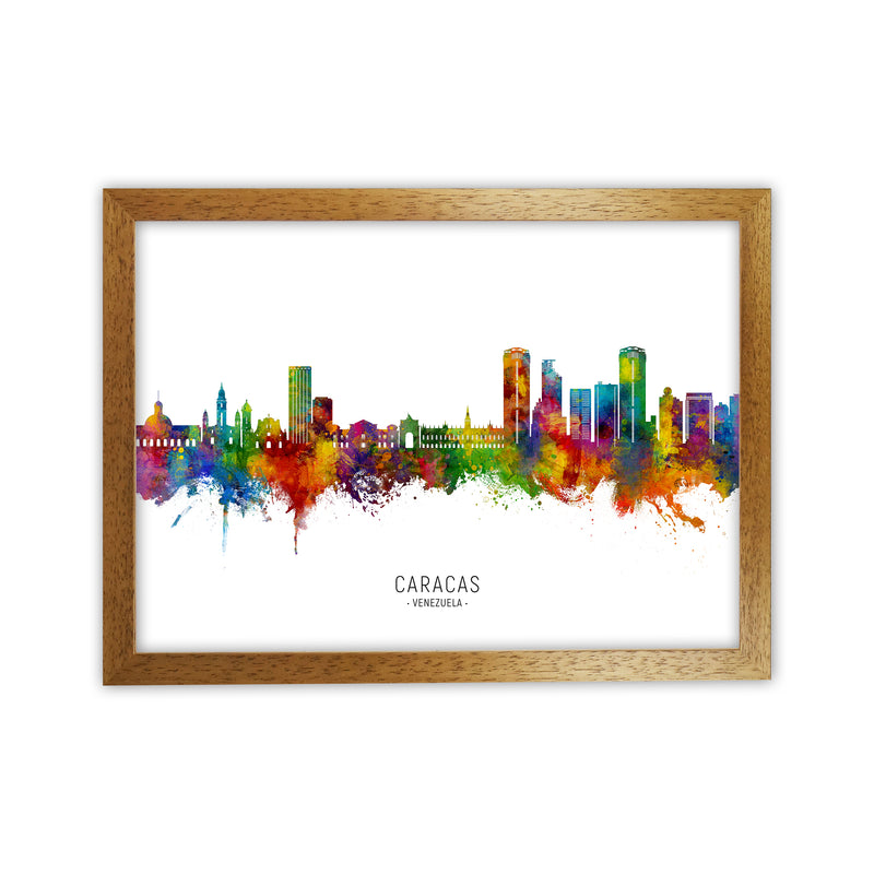 Caracas Venezuela Skyline  Art Print by Michael Tompsett Oak Grain