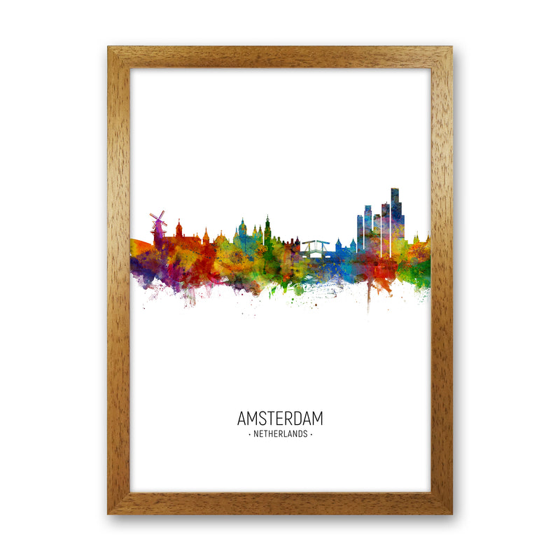 Amsterdam Netherlands Skyline Portrait Art Print by Michael Tompsett Oak Grain