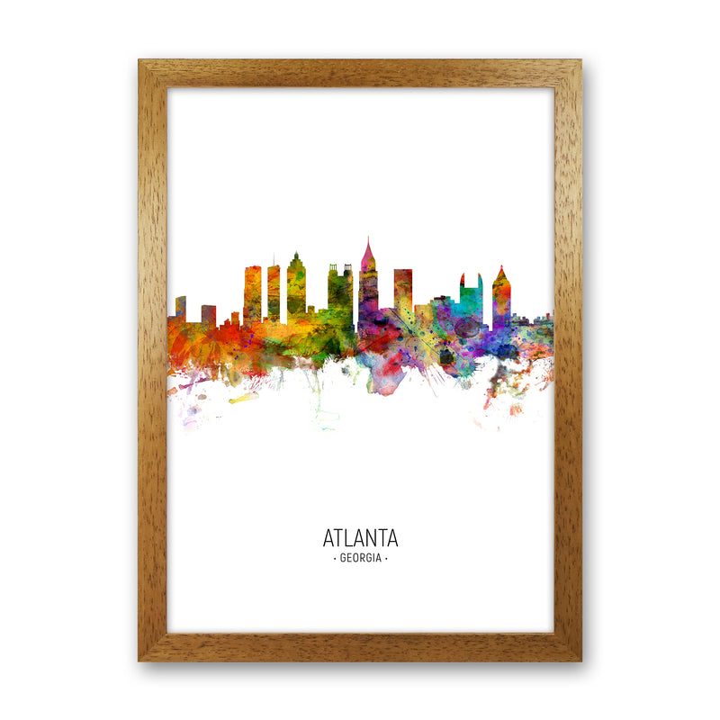 Atlanta Georgia Skyline Portrait Art Print by Michael Tompsett Oak Grain