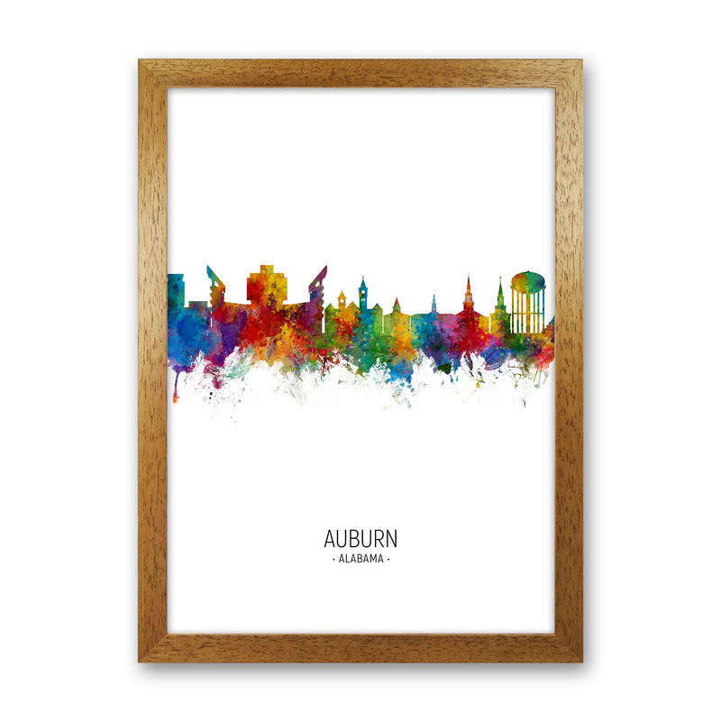 Auburn Alabama Skyline Portrait Art Print by Michael Tompsett Oak Grain