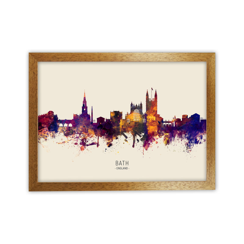 Bath England Skyline Autumn City Name Art Print by Michael Tompsett Oak Grain