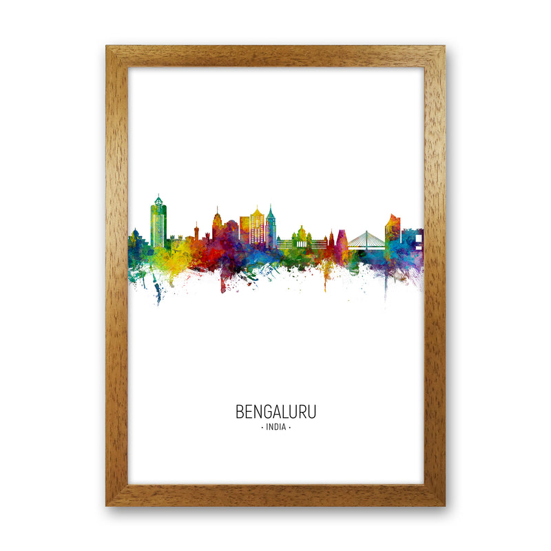 Bengaluru India Skyline Portrait Art Print by Michael Tompsett Oak Grain