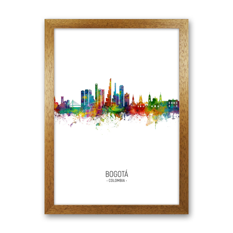 Bogota Colombia Skyline Portrait Art Print by Michael Tompsett Oak Grain