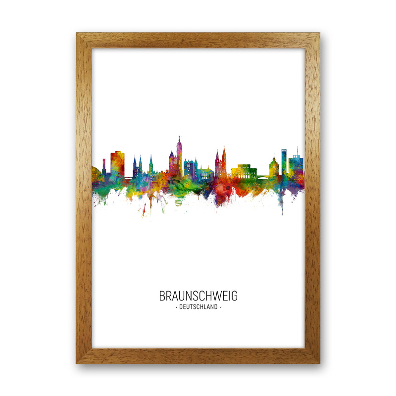 Braunschweig Deutschland Skyline Portrait Art Print by Michael Tompsett Oak Grain