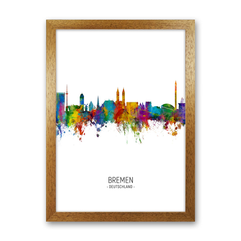 Bremen Germany Skyline Portrait Art Print by Michael Tompsett Oak Grain