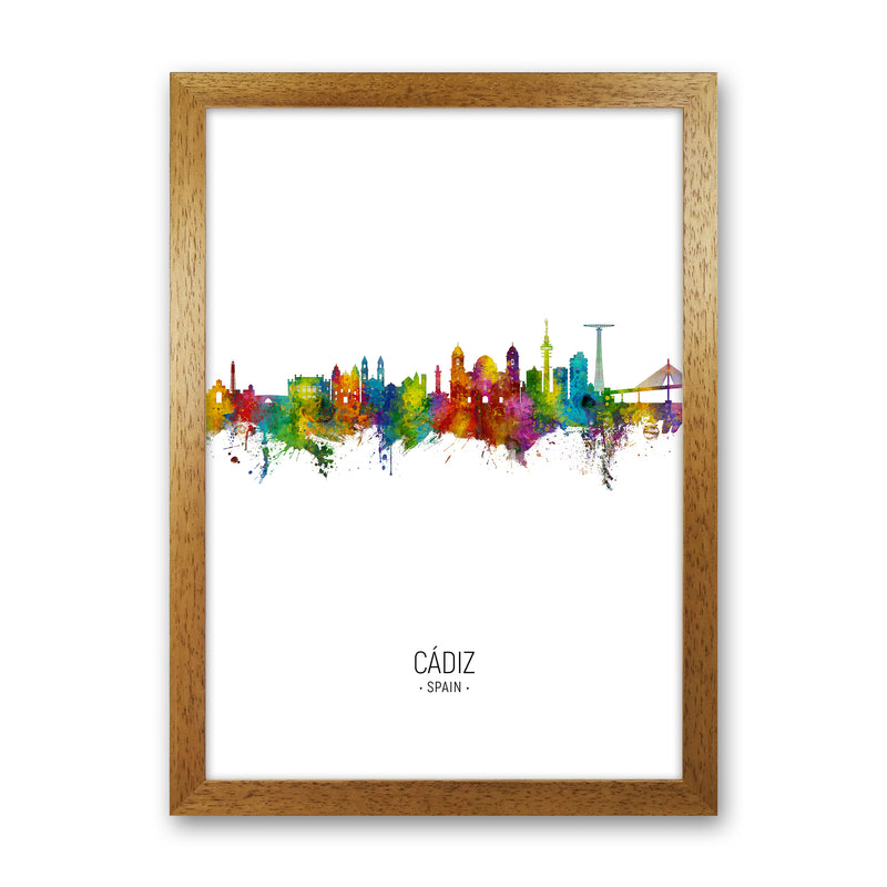 Cadiz Spain Skyline Portrait Art Print by Michael Tompsett Oak Grain